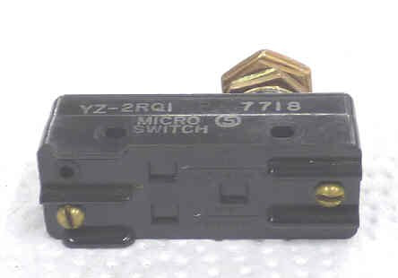 SWITCH, MICRO, 15A, SPST, TOP PLUNGER ACTUATED MICROSWITCH # YZ-2RQ1