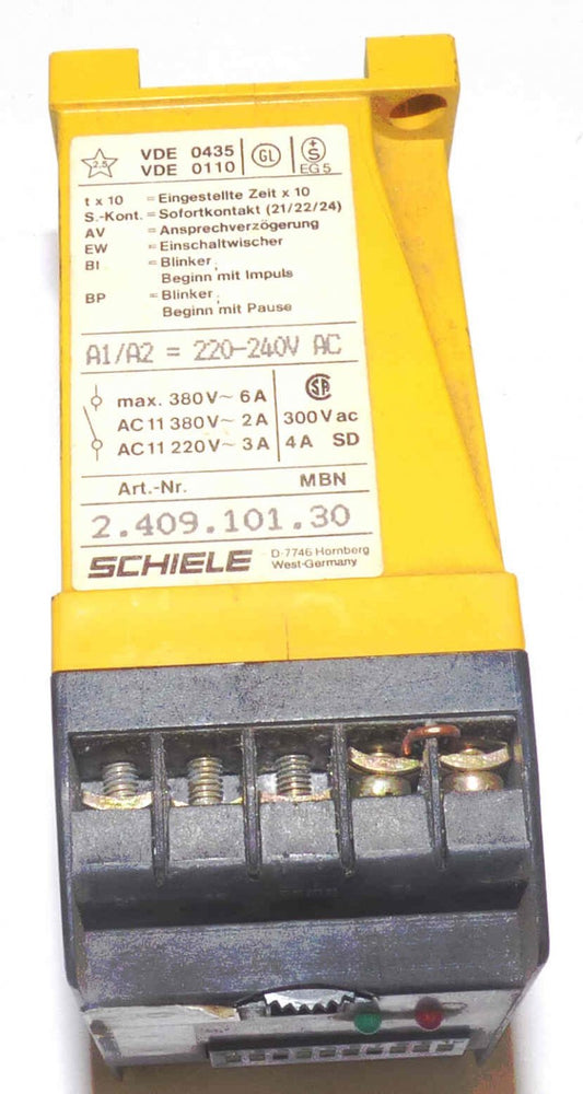 TIMER, MULTI-FUNCTION, DPDT, 220-240VAC  SCHIELE 2.409.101.30