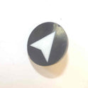 BUTTON, 7/8, BLACK, HOT STAMPED IN WHITE, MARKED ARROW OTIS # 323BL2