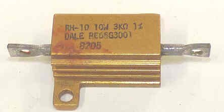 RESISTOR, 3000 OHM, 10 WATT, TINNED LEADS DALE # RH-10