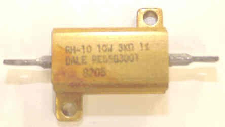 RESISTOR, 3000 OHM, 10 WATT, TINNED LEADS DALE # RH-10