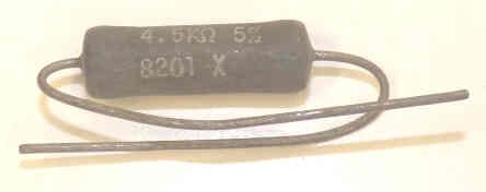 RESISTOR, 4500 OHM, 5 WATT, TINNED LEADS DALE # 8201X