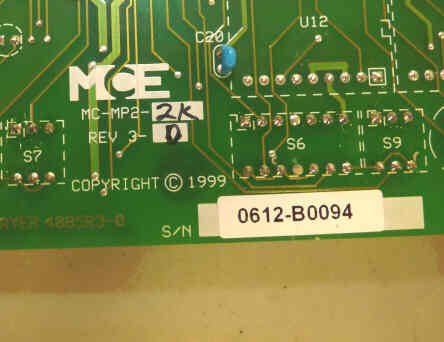BOARD, CIRCUIT, MAIN PROCESSOR ADVANCED MCE # MC-MP2-2K REV 3-0