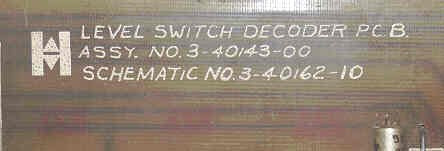 BOARD, CIRCUIT, LEVELING SWITCH DECODER, EVC MODEL III HAUGHTON # 3-40143-00