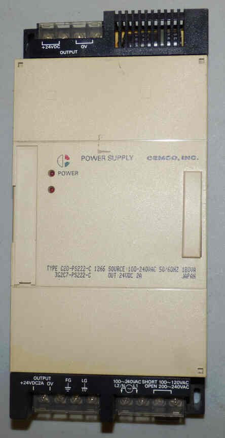SUPPLY, POWER, 100-240 INPUT, 24VDC OUTPUT OMRON # C20-PS222-C