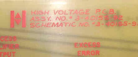 BOARD, CIRCUIT, HIGH VOLTAGE, EVC/ELC MODEL III HAUGHTON # 3-40155-92