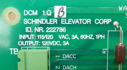 BOARD, CIRCUIT, DCM 1.Q REV B. SCHINDLER # NR222786