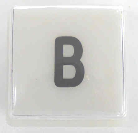 CAP, BUTTON, DESIGNER. WHITE, MARKED 'B'  ADAMS # AD-AS472W-B