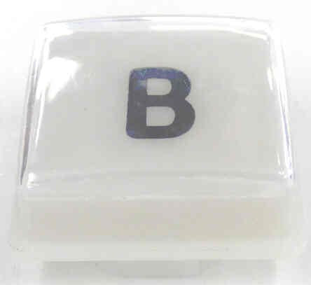 CAP, BUTTON, DESIGNER. WHITE, MARKED 'B'  ADAMS # AD-AS472W-B