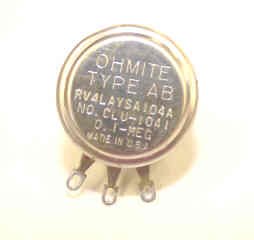 POTENTIOMETER, RHEOSTAT, .1 MEGAOHM OHMITE # CLU-1041