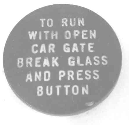 JEWEL, GLASS, BLACK, 1.170 O.D., TO RUN WITH OPEN CAR GATE OTIS # 499C1