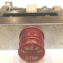 SWITCH, STOP, EMERGENCY, RED ANODIZED ALUMINUM HAUGHTON # TYPE 'E'