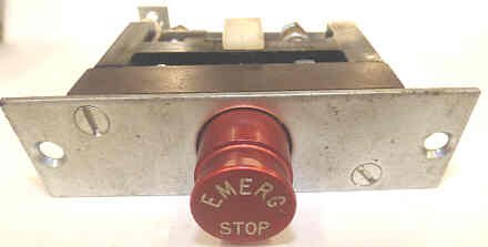 SWITCH, STOP, EMERGENCY, RED ANODIZED ALUMINUM HAUGHTON # TYPE 'E'