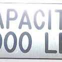 PLATE, CAPACITY, 3000 POUND, STAINLESS FINISH, SELF ADHESIVE 3 1/2 X 1 1/2