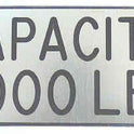 PLATE, CAPACITY, 4000 POUND, STAINLESS FINISH, SELF ADHESIVE 3 1/2 X 1 1/2