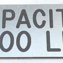 PLATE, CAPACITY, 6000 POUND, STAINLESS FINISH, SELF ADHESIVE 3 1/2 X 1 1/2