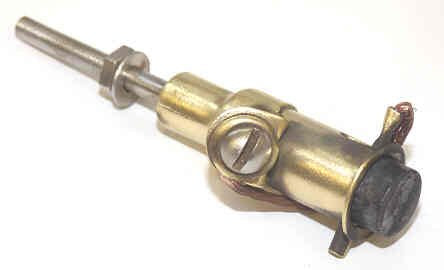 HOLDER, CARBON, BRASS, WITH 1/2 X 5/8 CARBON, C J ANDERSON COMPLETE AS SHOWN
