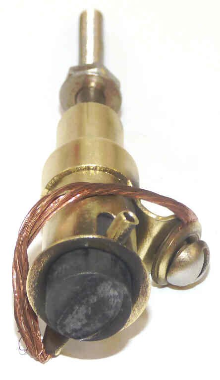 HOLDER, CARBON, BRASS, WITH 1/2 X 5/8 CARBON, C J ANDERSON COMPLETE AS SHOWN