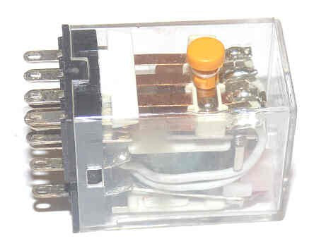 RELAY, ICE CUBE, 4PDT, 120 VAC, WITH NEON & TEST, CYBERDYN # HJQ-22F-AC 120V-1-T