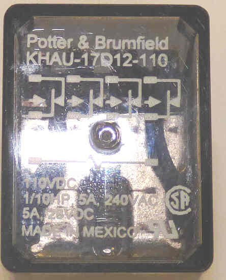 RELAY, POWER, 4PDT, 120 VAC  POTTER BRUMFIELD # KHAU-17A12H-120