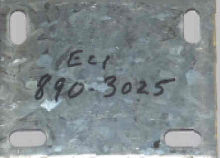PLATE, STEEL, GALVANIZED FINISH, MOUNTING,  INTERLOCK ECI # 890-3025