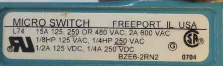 SWITCH, MICRO, SPDT, TOP PLUNGER ACTUATED MICROSWITCH # BZE6-2RN2
