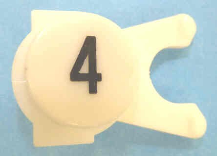 BUTTON, WHITE, ENGRAVED, BLACK # 4 DOVER # 106734
