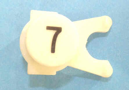 BUTTON, WHITE, ENGRAVED, BLACK # 7 DOVER # 106734