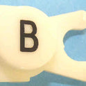 BUTTON, WHITE, ENGRAVED, BLACK 'B' DOVER # 106734