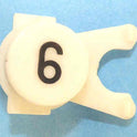 BUTTON, WHITE, ENGRAVED, BLACK # 6 DOVER # 106734