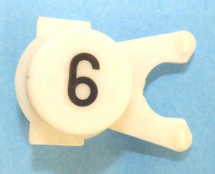 BUTTON, WHITE, ENGRAVED, BLACK # 6 DOVER # 106734