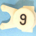 BUTTON, WHITE, ENGRAVED, BLACK # 9 DOVER # 106734