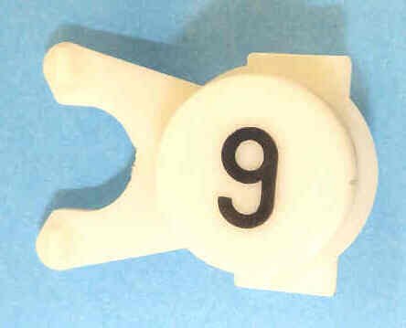 BUTTON, WHITE, ENGRAVED, BLACK # 9 DOVER # 106734
