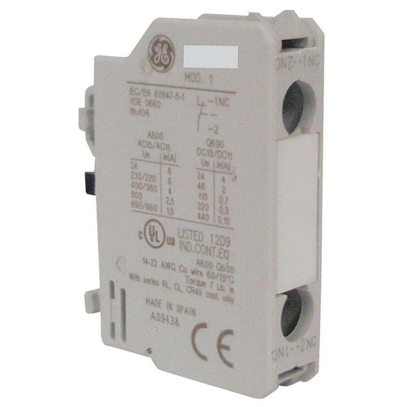 SWITCH, CONTACT BLOCK, 1 POLE, NORMALLY CLOSED, CR453A SERIES GE # BCLF01