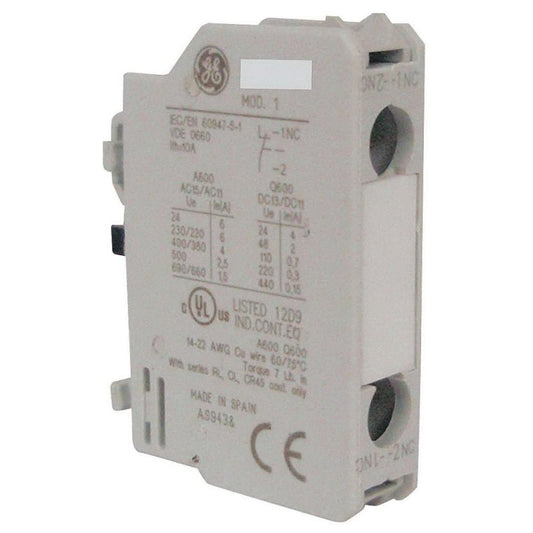 SWITCH, CONTACT BLOCK, 1 POLE, NORMALLY CLOSED, CR453A SERIES GE # BCLF01
