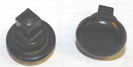 BUTTON, BLACK, BLANK, FLAT MUSHROOM, SQUARE SHANK WESTINGHOUSE # K4912H01