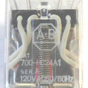 RELAY, ICE CUBE, 4PDT, 120 VAC, RED LED,  ALLEN BRADLEY # 700-HC-24A1