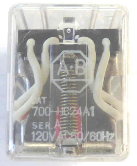 RELAY, ICE CUBE, 4PDT, 120 VAC, RED LED,  ALLEN BRADLEY # 700-HC-24A1