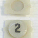 BUTTON, E LINE, WAFER, CLEAR CAP, MARKED 2 IN BLACK WESTINGHOUSE # 323C855H02