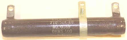RESISTOR, 500 OHM, 5O WATT, ADJUSTABLE OHMITE # D50K500E