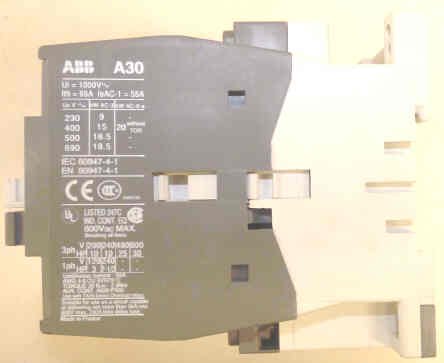 CONTACTORS, POWER, 3 POLE, 120VAC COILS, INTERLOCKED ABB # A30-30-10