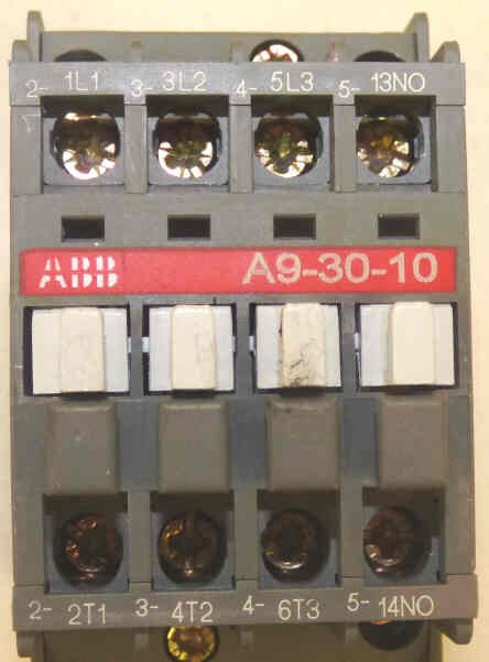 CONTACTOR, POWER, 3 POLE, 120 VAC, ASEA BROWN BOVERI # A9-30-10