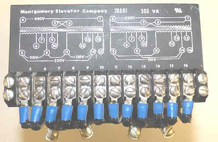 TRANSFORMER, SINGLE PHASE, 500VA, 220/440 PRI.110/220 SEC., MONTGOMERY # 28601