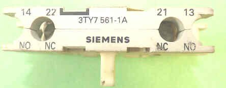 CONTACT, AUXILIARY, 1 N.O./ 1 N.C CONTACT LEFT MOUNT SIEMENS # 3TY7561-1A