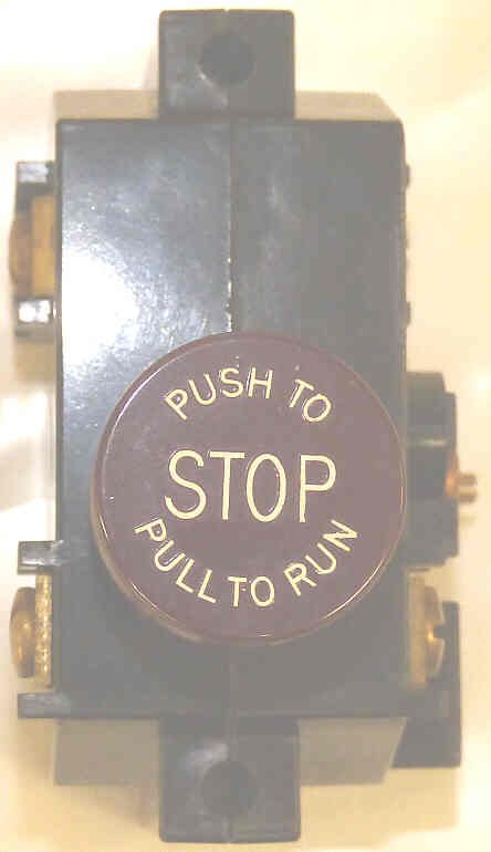 SWITCH, STOP, WITH AUX CONTACTS, 1 DIA. BUTTON, PUSH TO STOP OTIS # 7014A9