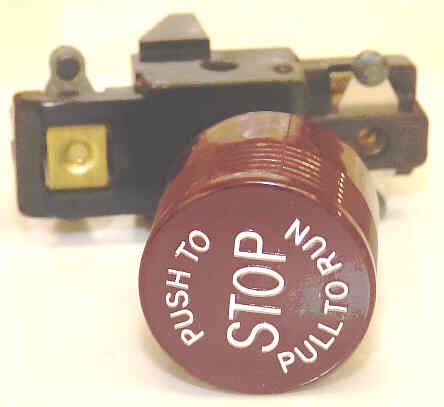 BUTTON & CAM, STOP SWITCH, 1 DIA. BUTTON, PUSH TO STOP OTIS # A7014B1