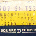 COIL, 208-220 VAC, 60HZ, SIZE 2 CONTACTORS SQUARE D # 1707-S1-T23A
