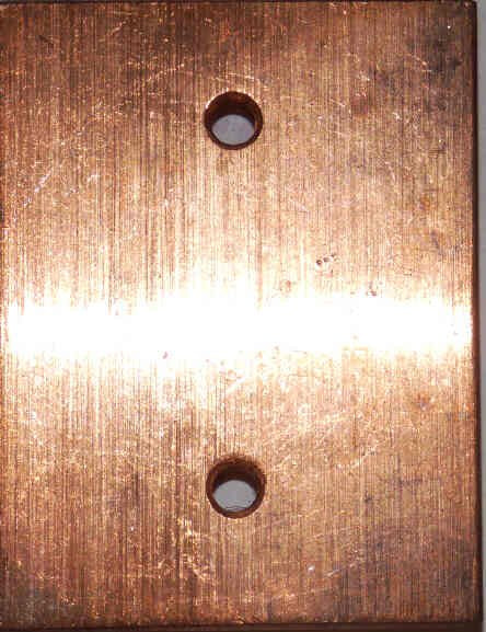 CONTACT, COPPER, 2 1/4 X  1 3/4, 2 10-32 HOLES O. THOMPSON # H-28