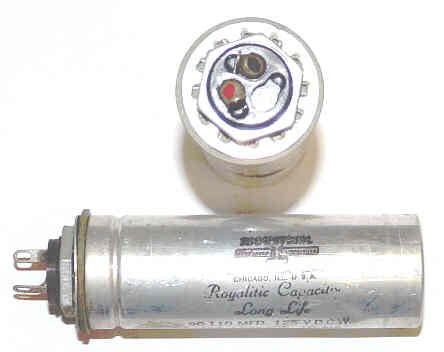 CAPACITOR, 90-110 MFD, SOLDER CONNECTION WESTINGHOUSE # K3415H01