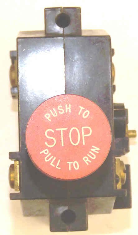 SWITCH, STOP, WITH AUX CONTACTS, 1 DIA. ALUMINUM BUTTON,  OTIS # 7014A1